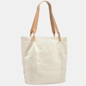 Hammitt Venice Beach Tote Cream Canvas with Leather handles